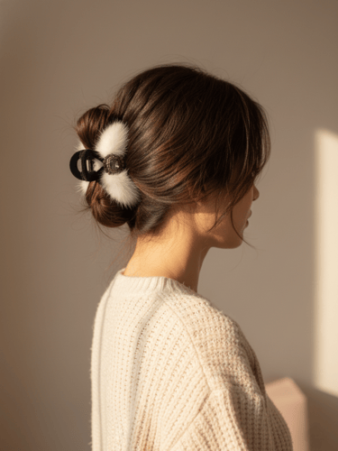 مساكة شعر مخمل بتصميم الفرو