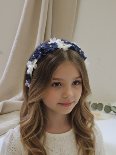 طوق ورد مصمم يدويا عريض