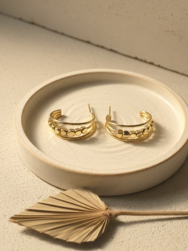 اقراط دبوس ذهبية هاف هووب بتصميم عصري