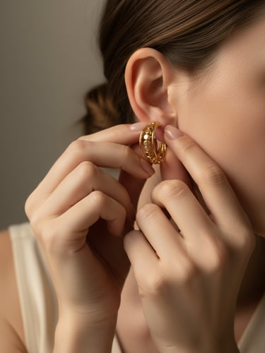 اقراط دبوس ذهبية هاف هووب بتصميم عصري