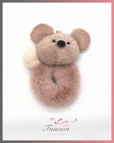 ربطة شعر فرو رأس دبدوب كبير