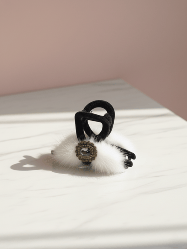 مساكة شعر مخمل بتصميم الفرو