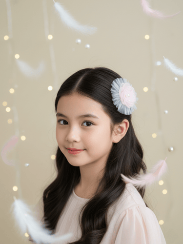 مشبك شعر بتصميم الشبك واللؤلؤ