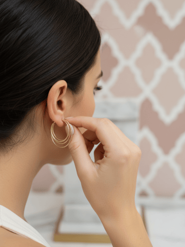 اقراط دبوس تصميم الحلقات العشوائية