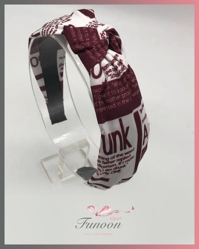 طوق شعر ملبس يقماش عودي منقوش