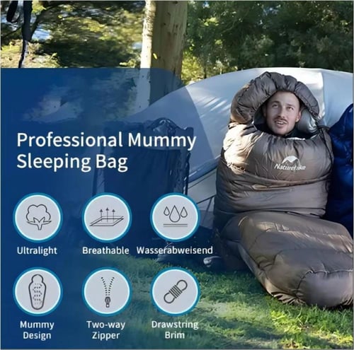 كيس نوم قطني NATUREHIKE MJ300 ازرق