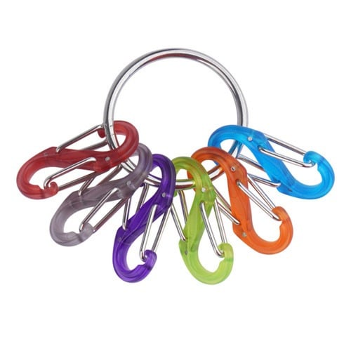 حلقة مفاتيح على شكل حرف S عدد 6 متعددة الاستخدامات...