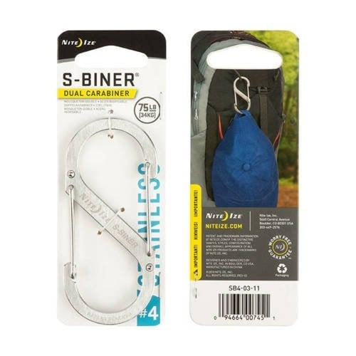 حلقة ثنائية S-Biner من الصلب رقم 4 من نايت آيز فضي
