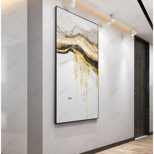 لوحات جدارية فن تجريدي درجات اللون الابيض والرمادي...