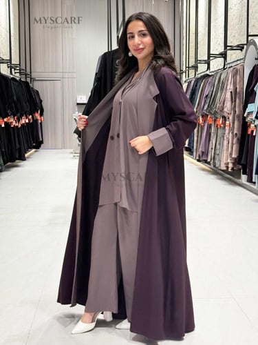 طقم سفر ودوام من 4 قطع لون موف مع طقم موف فاتح