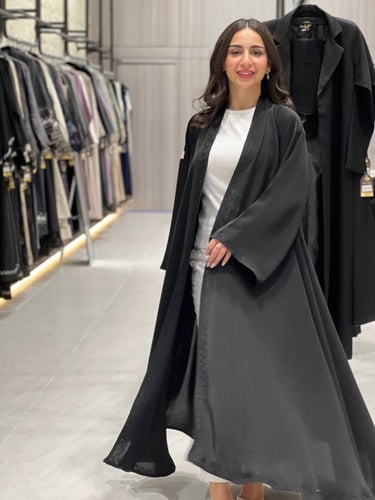 عبايه قماش انترنت هاري كرستال اسود