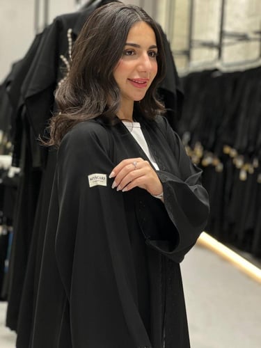 عبايه قماش انترنت هاري كرستال اسود