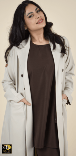 طقم عباية للسفر والدوام من 4 قطع بيج طقم داخلي بني...