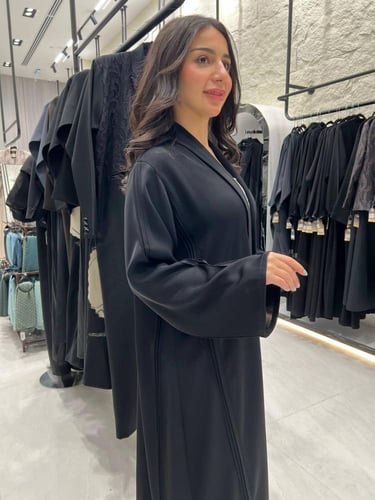 عبايه قماش انترنت تطريز ربع كلوش