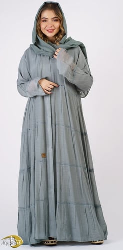 عباية ماي سكارف حباكه كلوش طبقات لون أسود إطلالة أ...