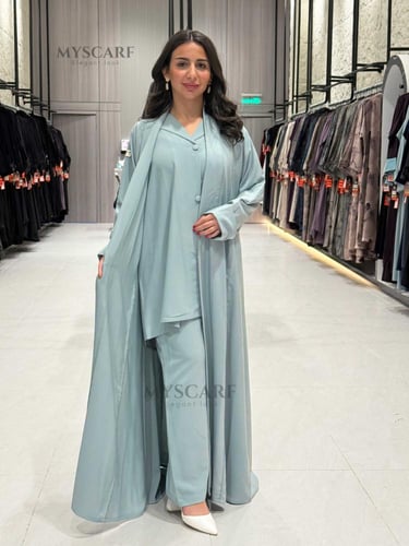 طقم سفر من 4 قطع لون سماوي