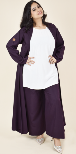 طقم عباية سفر ودوام من اربعة قطع لون بنفسجي