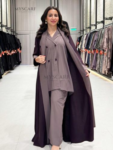 طقم سفر ودوام من 4 قطع لون موف مع طقم موف فاتح