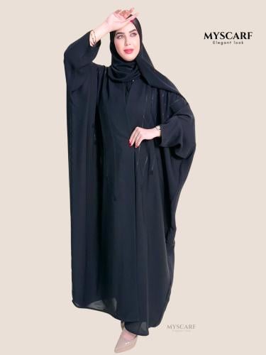 عباية فراشة قماش انترنت تطريز