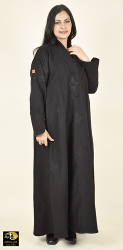عبايه جوخ تطريز اسود