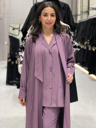 طقم عبايه سفر ملون من 4 قطع بنفسج