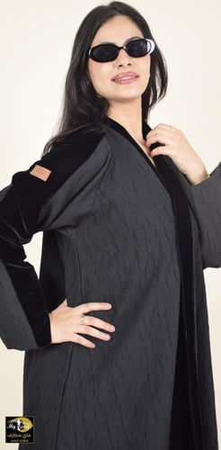 عباية شتوية قماش جاكار اكمام مخمل