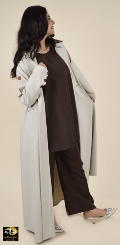 طقم عباية للسفر والدوام من 4 قطع بيج طقم داخلي بني...