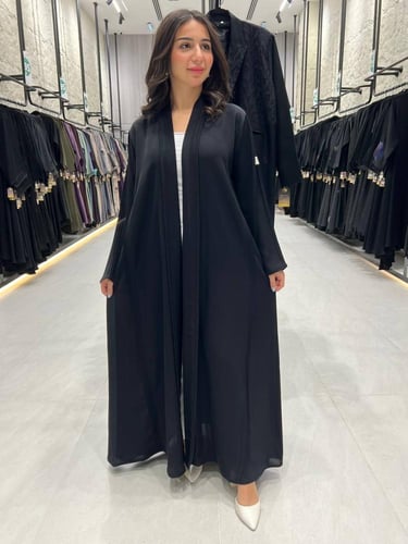 عبايه قماش انترنت تطريز ربع كلوش