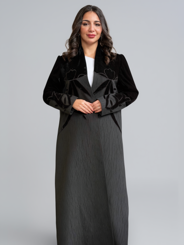 عبايه بليزر مبطن شتويه قماش شاكيرا مكسر مع مخمل