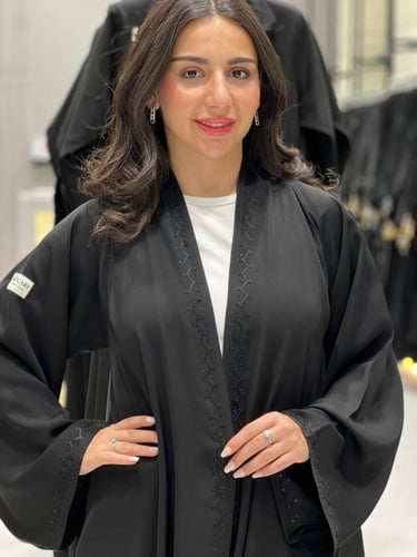 عبايه قماش انترنت هاري كرستال اسود