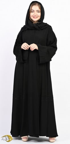 عباية قماش ملكي كلوش زري كسرات