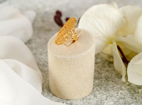 طقم كويتي مطابق للذهب عيار 21 مع 4 خواتم هديه