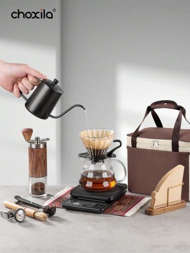 Portable travel coffee set