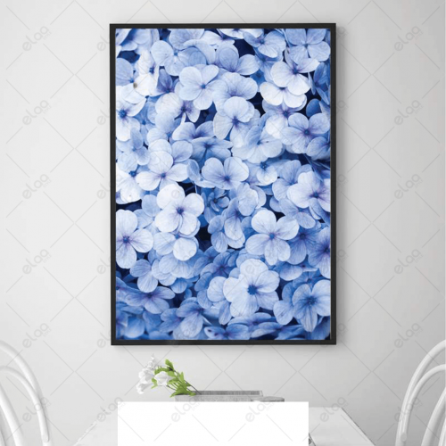 لوحة فن تجريدي مجموعة من الزهور الزرقاء