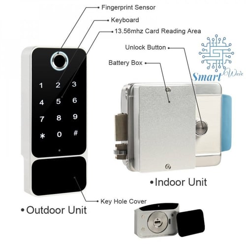 قفل باب ذكي خارجي بلوتوث مع خمس طرق للوصول