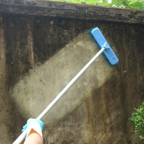 مكنسة ارضيات بلاستيك ازرق عصاء حديد 30سم