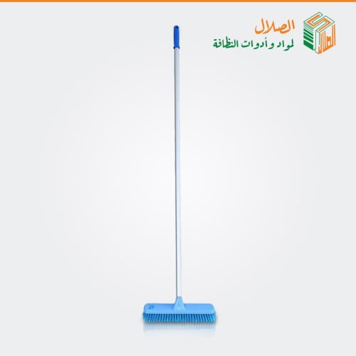 مكنسة ارضيات بلاستيك ازرق عصاء حديد 30سم