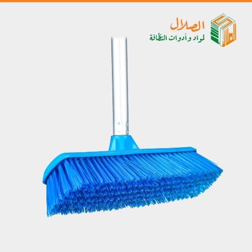 مكنسة ارضيات بلاستيك ازرق عصاء حديد 30سم