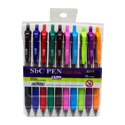 طقم 10 لون اقلام جل 0.7 sbc
