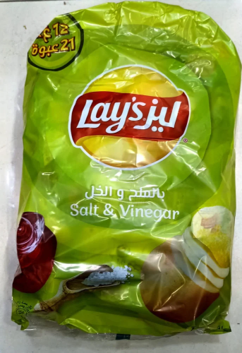 بطاطس ليز بالملح والخل 12 غ * 21 حبه