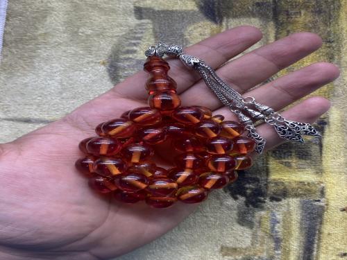 فاتوران اصفر شفاف ٤٥ خرزه ١٢ ملي