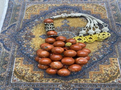 مرجان تونسي انتيك قديم ١٢٤ جرام ٣٣ خرزه ١٤ ملي