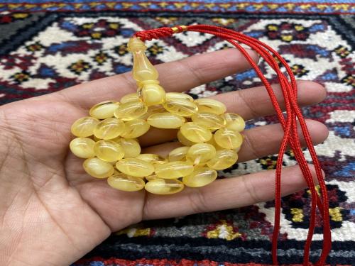 كهرمان بلطيقي حر طبيعي معجن ٢٢ جرام ٤٥ خرزه ٨.٥ مل...