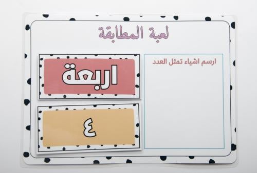 بطاقات لعبة المطابقة للأعداد