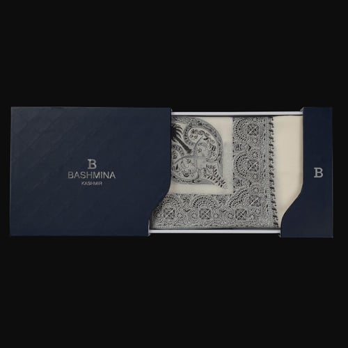 شال باشمينا من كشمير طبيعي – تصميم السيفين والنخلة