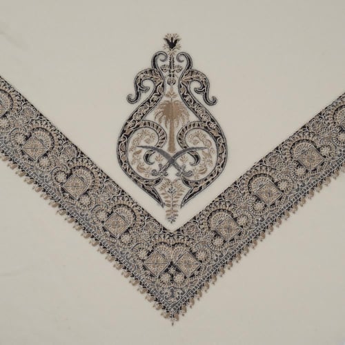 شال باشمينا من صوف الكشمير مع تصميم السيفين والنخل...