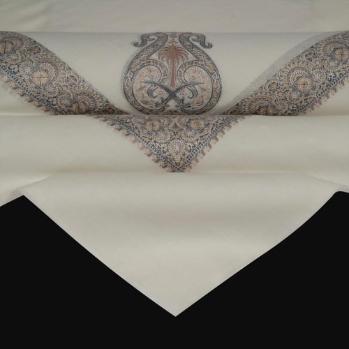 شال باشمينا من صوف الكشمير مع تصميم السيفين والنخل...