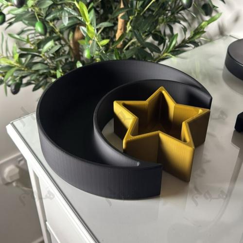 طبق الهلال والنجمة للحلويات أو المكسرات