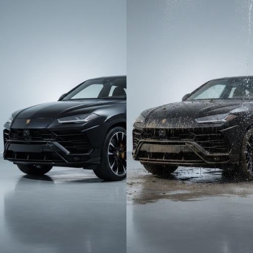 Detailed washing of a medium / large car
