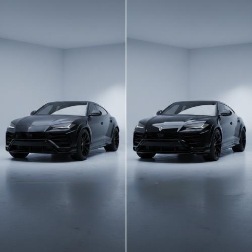 Car painting - a large car without bodywork